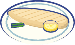 A fish fillet with lemon