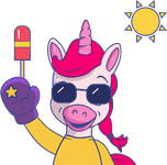 Princess Punch in sunglasses holding up an ice pop