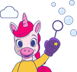 Princess Punch blowing bubbles