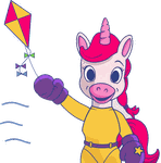 Princess Punch flying a kite
